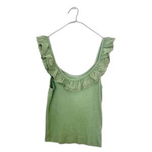 American Eagle Eyelet Tank Top Light Moss Sage Green M Boho Summer